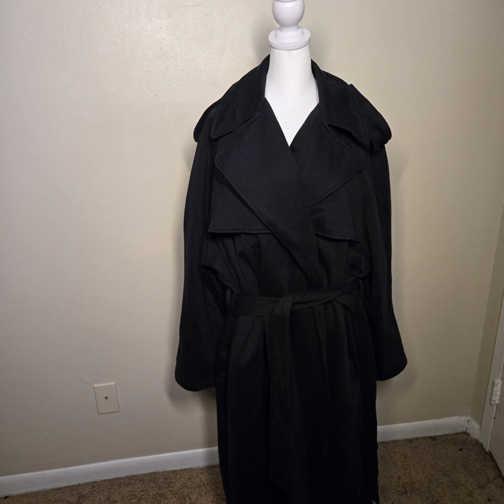 Skims Boyfriend Black Trench Coat